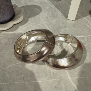 J.Crew Silver Bangle Bracelets